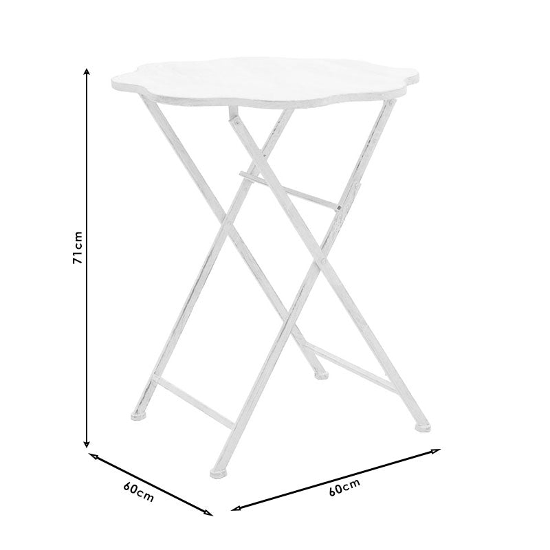 Τραπεζαρία Grid pakoworld σετ 3τεμ μέταλλο λευκό antique pakoworld
