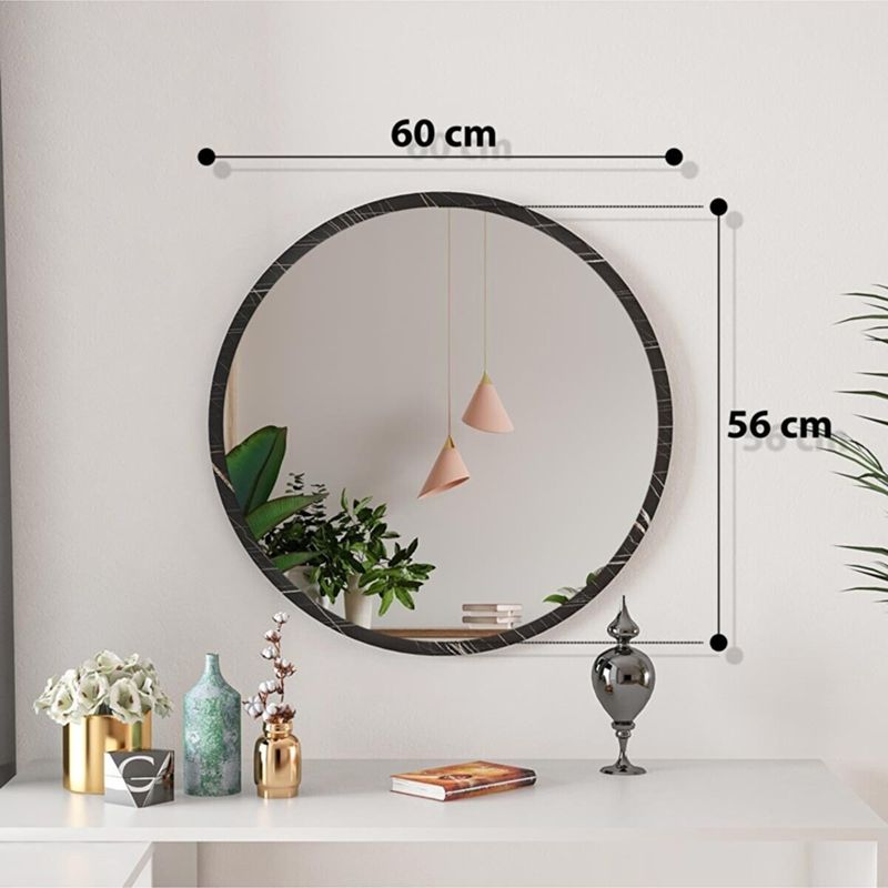 Καθρέπτης Sabino pakoworld ανθρακί μαρμάρου 60x2x60εκ pakoworld