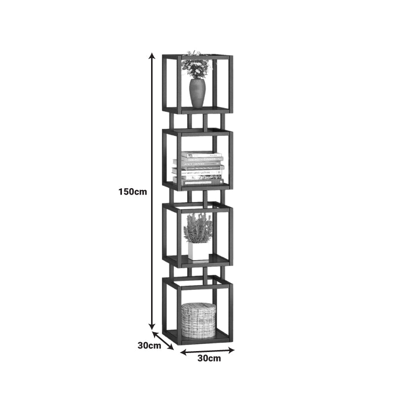 Ραφιέρα μεταλλική επιδαπέδια Kubo pakoworld σε μαύρη απόχρωση 30x30x150εκ pakoworld