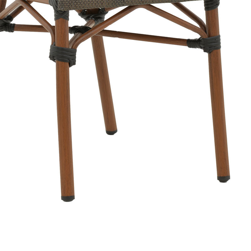 Καρέκλα Nacia pakoworld καρυδί αλουμίνιο-γκρι textilene 45x59x85εκ Karouzel ilion