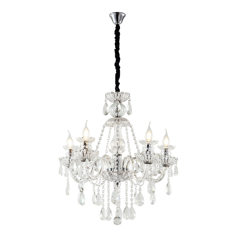 Artekko Chandelier Mairy Πολυέλαιος 5φωτος Διάφανο Κρύσταλλο (60x60x60)cm ARTEKKO