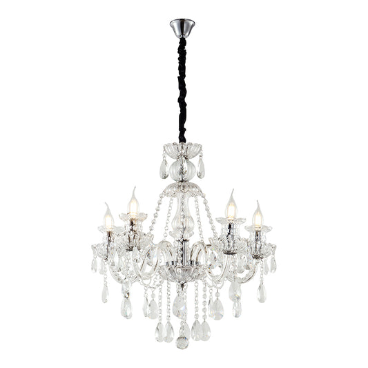 Artekko Chandelier Mairy Πολυέλαιος 8φωτος Διάφανο Κρύσταλλο (80x80x70)cm ARTEKKO