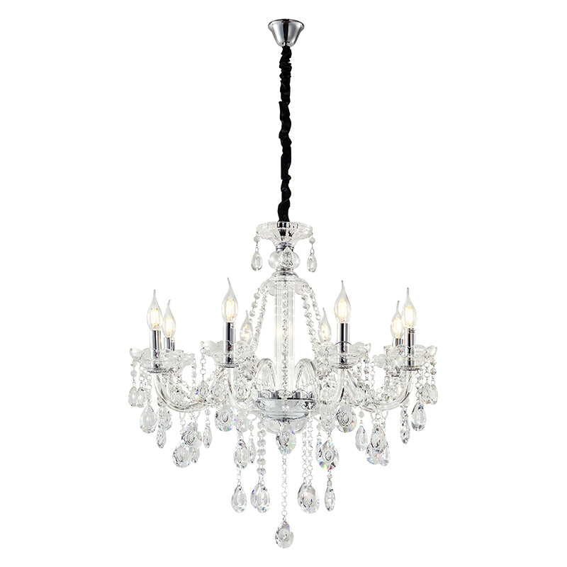 Artekko Chandelier Zara Πολυέλαιος 8φωτος Διάφανο Κρύσταλλο (70x70x70)cm ARTEKKO