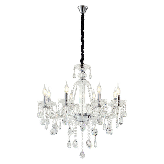 Artekko Chandelier Zara Πολυέλαιος 8φωτος Διάφανο Κρύσταλλο (70x70x70)cm ARTEKKO