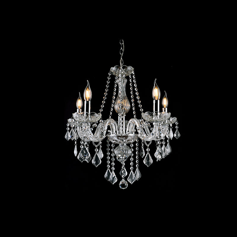 Artekko Chandelier Lisa Πολυέλαιος 5φωτος Διάφανο Κρύσταλλο (60x60x60)cm ARTEKKO