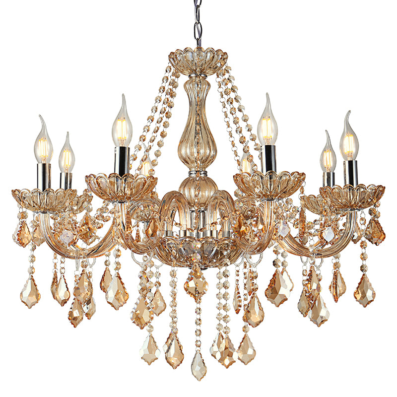 Artekko Chandelier Tara Πολυέλαιος 8φωτος Μελί Κρύσταλλο (70x70x70)cm ARTEKKO