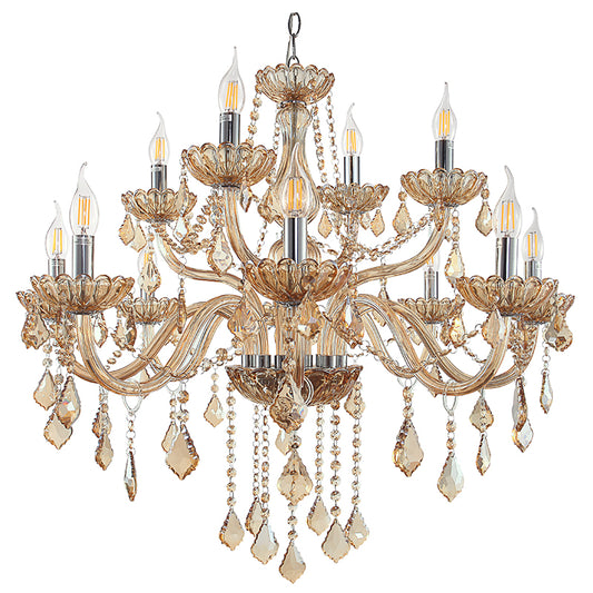 Artekko Chandelier Tara Πολυέλαιος 12φωτος Μελί Κρύσταλλο (80x80x80)cm ARTEKKO