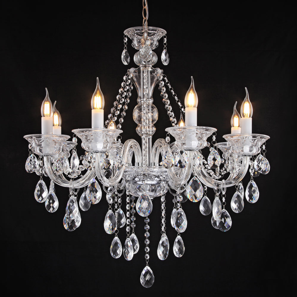 Artekko Chandelier Rea Πολυέλαιος 8φωτος Διάφανο Κρύσταλλο (70x70x80)cm ARTEKKO