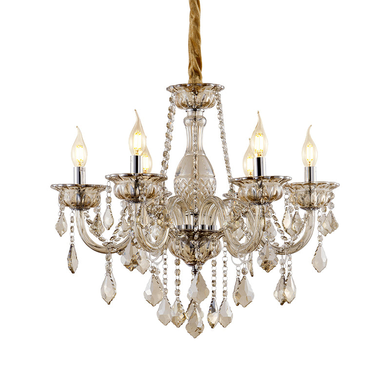 Artekko Chandelier Champ Πολυέλαιος 6φωτος Σαμπανιζέ Κρύσταλλο (60x60x60)cm ARTEKKO