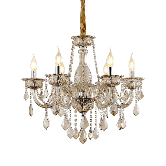 Artekko Chandelier Champ Πολυέλαιος 6φωτος Σαμπανιζέ Κρύσταλλο (60x60x60)cm ARTEKKO