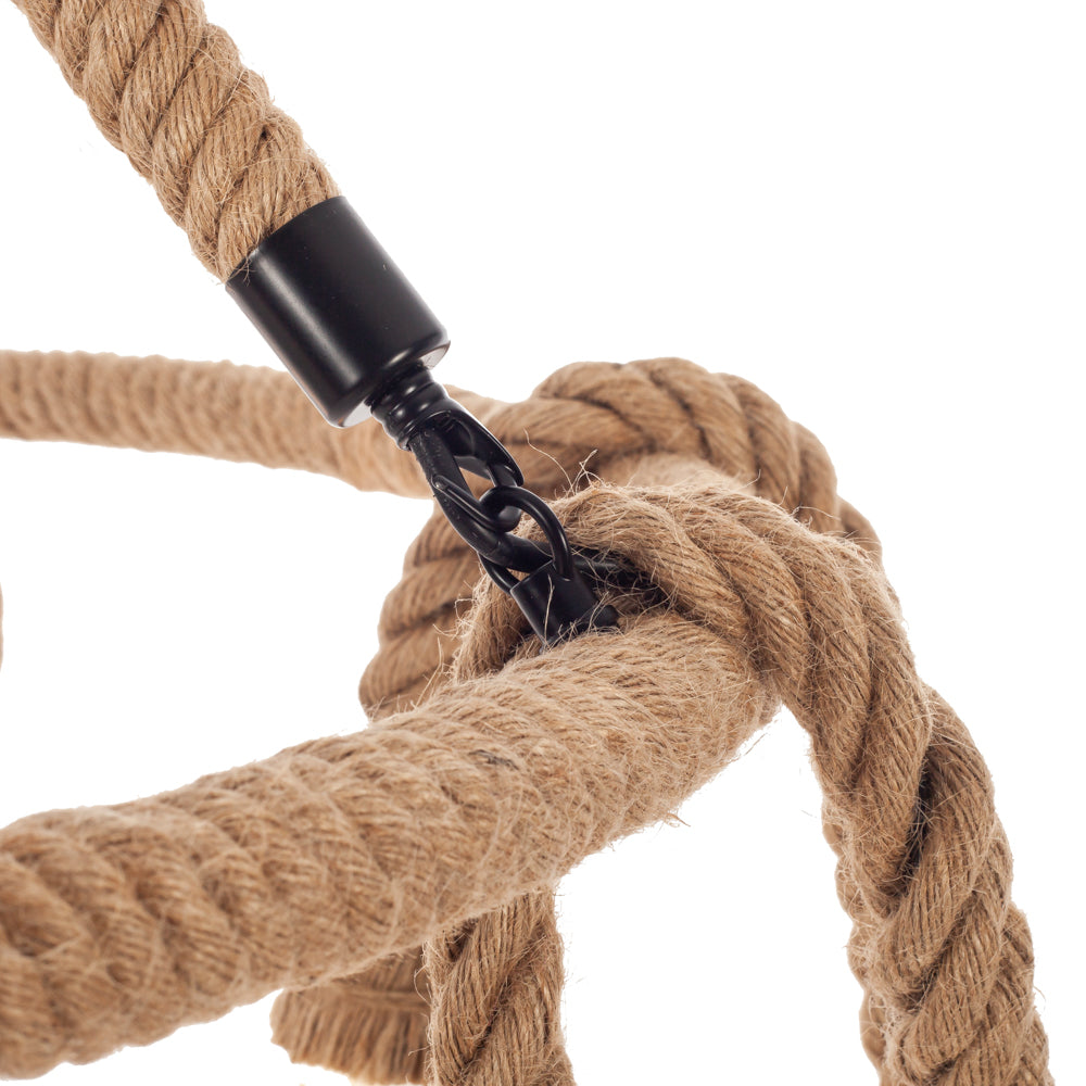 Artekko Hemp Rope Φωτιστικό Οροφής 8φωτο (Ε27) με Μαύρο Μέταλλο/Σχοινί (80x80x120)cm ARTEKKO