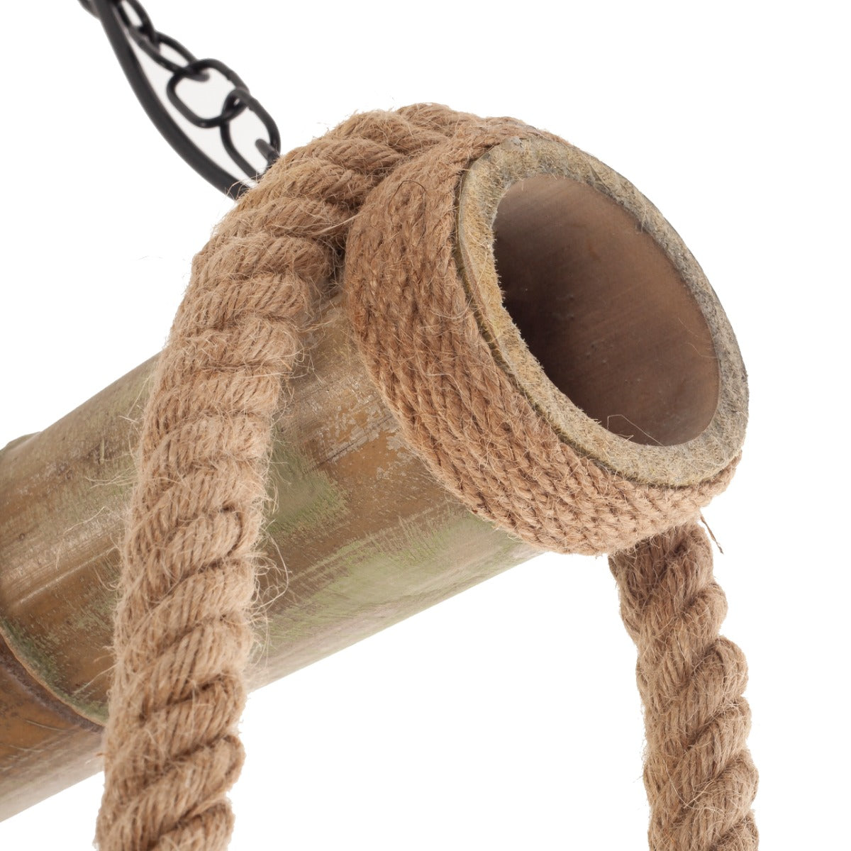 Artekko Hemp Rope Φωτιστικό Οροφής 6φωτο (Ε27) με Μαύρο Μέταλλο/Ξύλο/Σχοινί (80x10x130)cm ARTEKKO