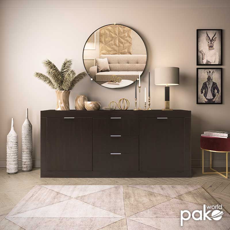 Μπουφές - κονσόλα Doha pakoworld χρώμα wenge 180x45x80,5εκ pakoworld