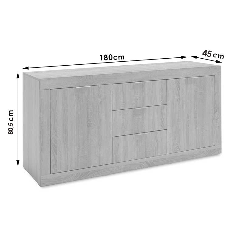 Μπουφές - κονσόλα Doha pakoworld χρώμα wenge 180x45x80,5εκ pakoworld