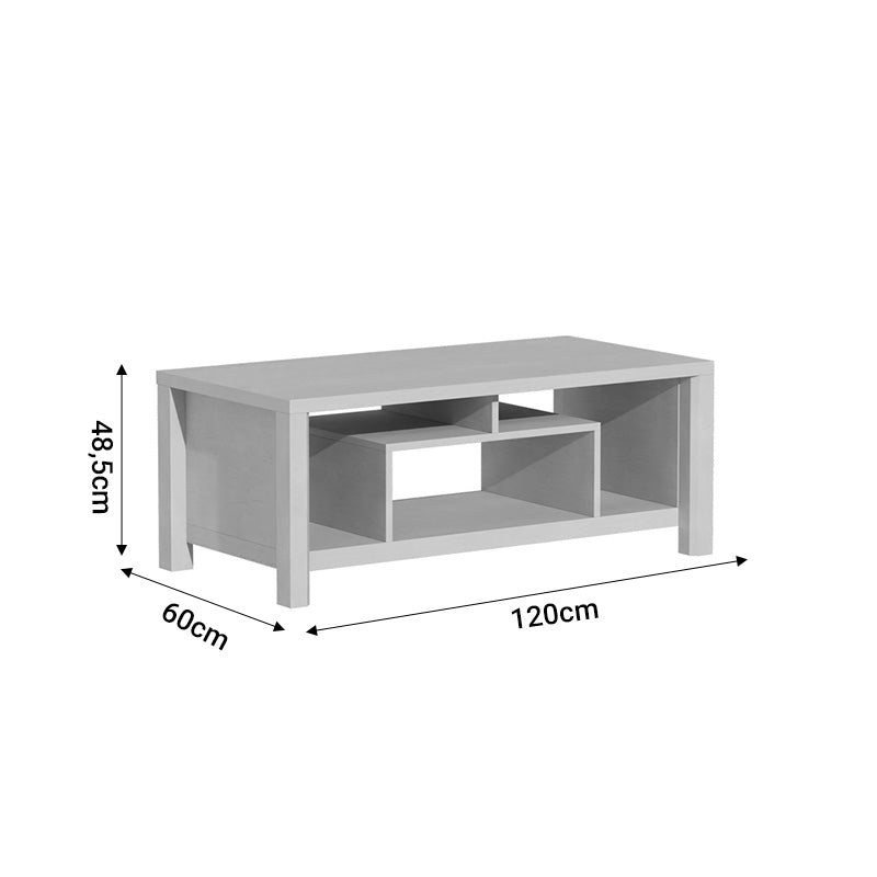 Τραπέζι σαλονιού Tracy pakoworld λευκό-γκρι 120x60x48.5εκ pakoworld