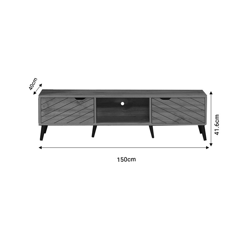 Έπιπλο τηλεόρασης Thelma pakoworld sonoma μελαμίνης 150x40x41.6εκ pakoworld