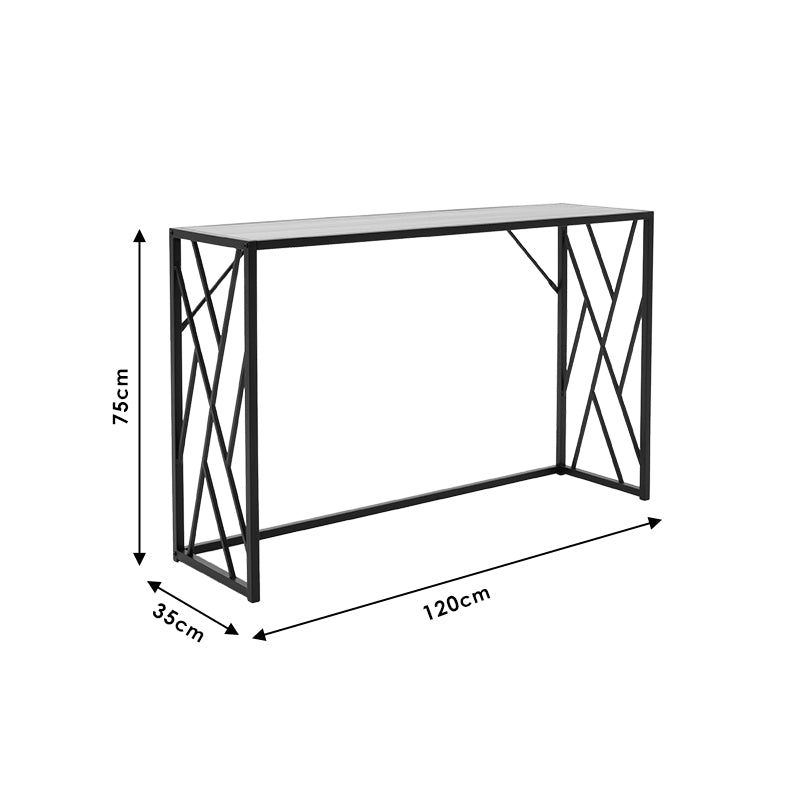 Κονσόλα Ivy pakoworld χρώμα καρυδί-μαύρο 120x35x75εκ pakoworld