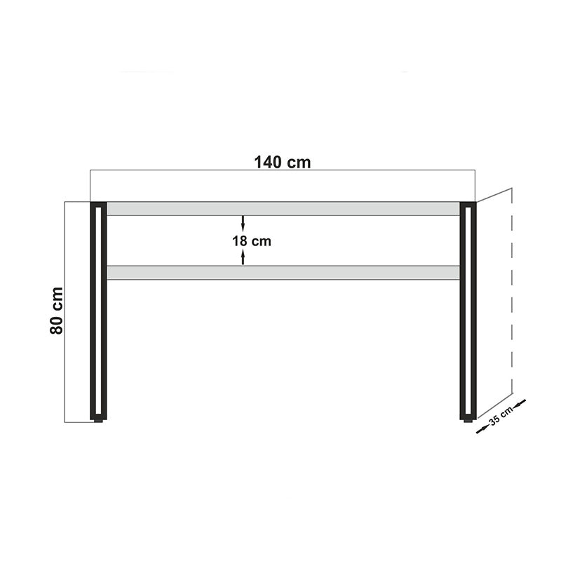 Κονσόλα PWF-0241 pakoworld χρώμα πεύκου-μαύρο 140x35x80εκ pakoworld