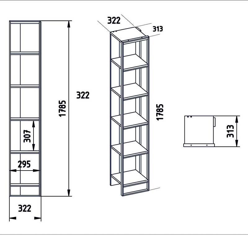 Βιβλιοθήκη Marble pakoworld χρώμα λευκό μαρμάρου-χρυσό 32x31,5x178,5εκ pakoworld