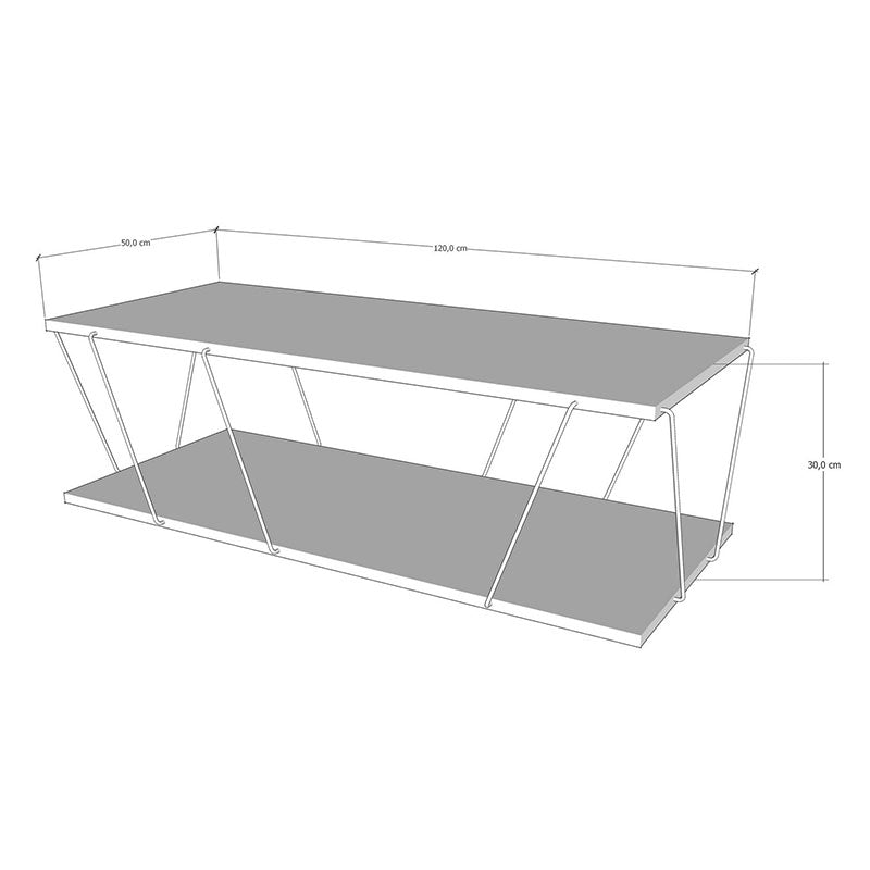 Τραπέζι σαλονιού Tars pakoworld μαύρο ανθρακί 120x50x30εκ pakoworld