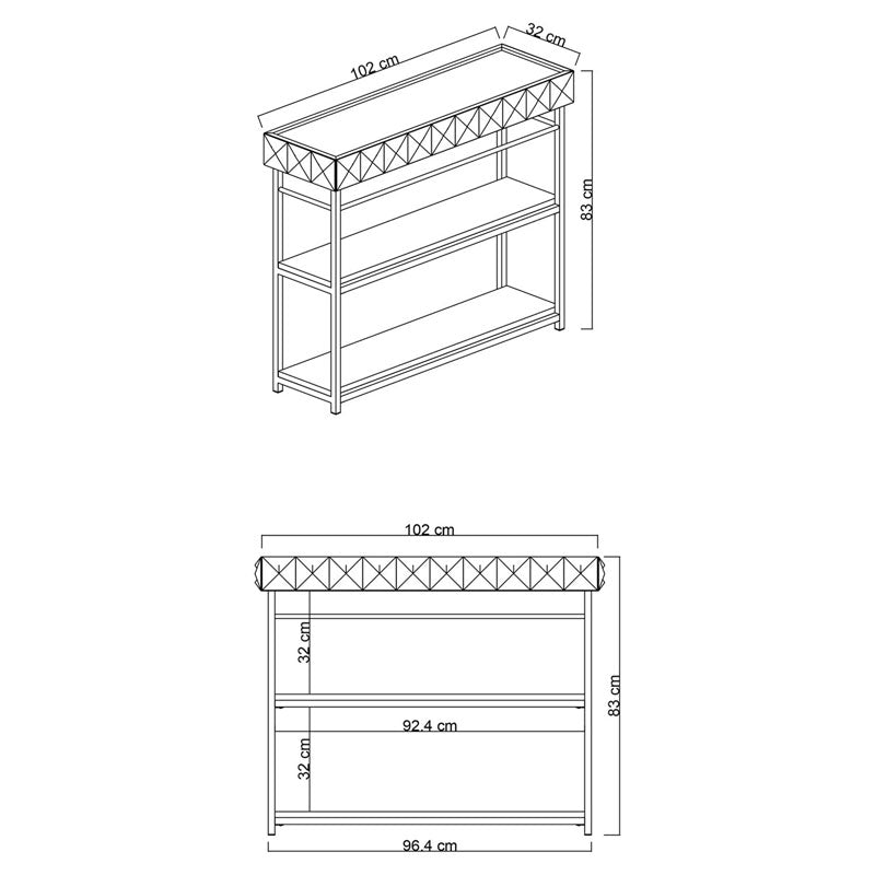 Κονσόλα PWF-0629 pakoworld ανθρακί-χρυσό 102x32x83εκ pakoworld