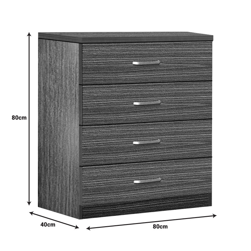 Συρταριέρα Killian pakoworld  με 4 συρτάρια zebrano 80x40x80εκ pakoworld