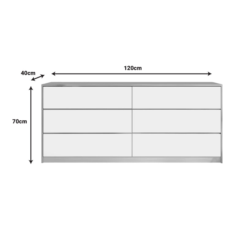 Συρταριέρα Kuanger pakoworld σε λευκή-φυσική απόχρωση 120x40x70εκ pakoworld