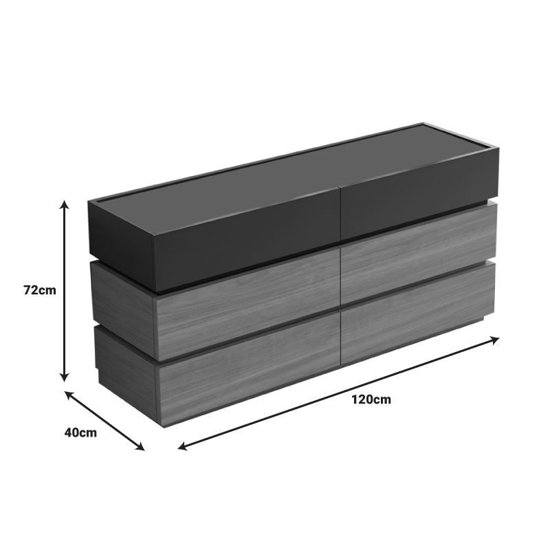 Συρταριέρα Sonlen pakoworld mdf σε ανθρακί-sonoma απόχρωση 120x40x72εκ pakoworld