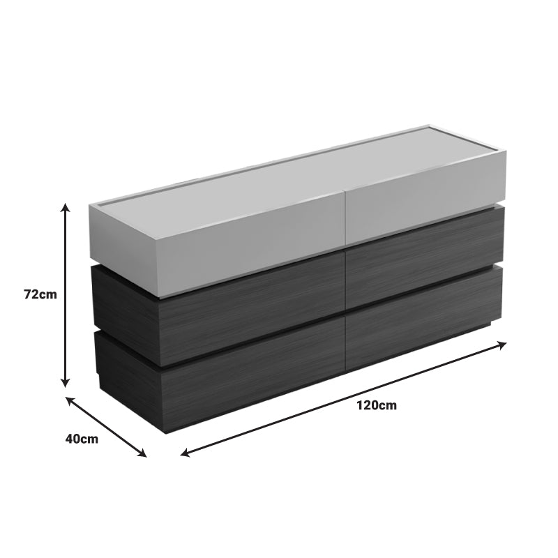 Συρταριέρα Sonlen pakoworld mdf σε καρυδί-μπεζ απόχρωση 120x40x72εκ pakoworld