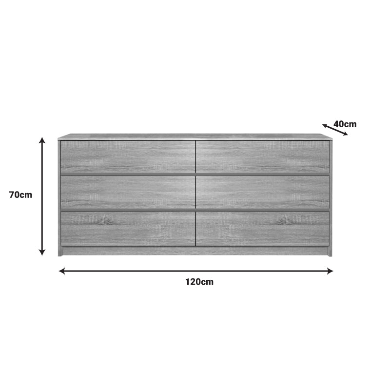 Συρταριέρα Kuanger pakoworld mdf σε φυσική απόχρωση 120x40x70εκ pakoworld