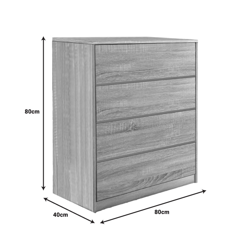 Συρταριέρα Kuanger pakoworld mdf σε φυσική απόχρωση 80x40x80εκ pakoworld