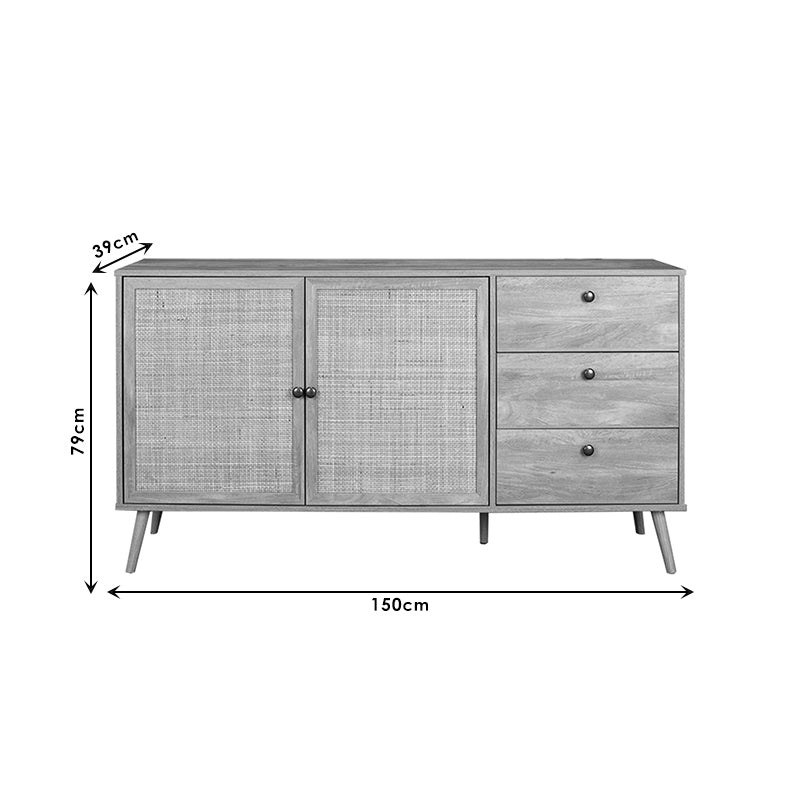 Μπουφές Oslo pakoworld sonoma 150x39x79εκ pakoworld