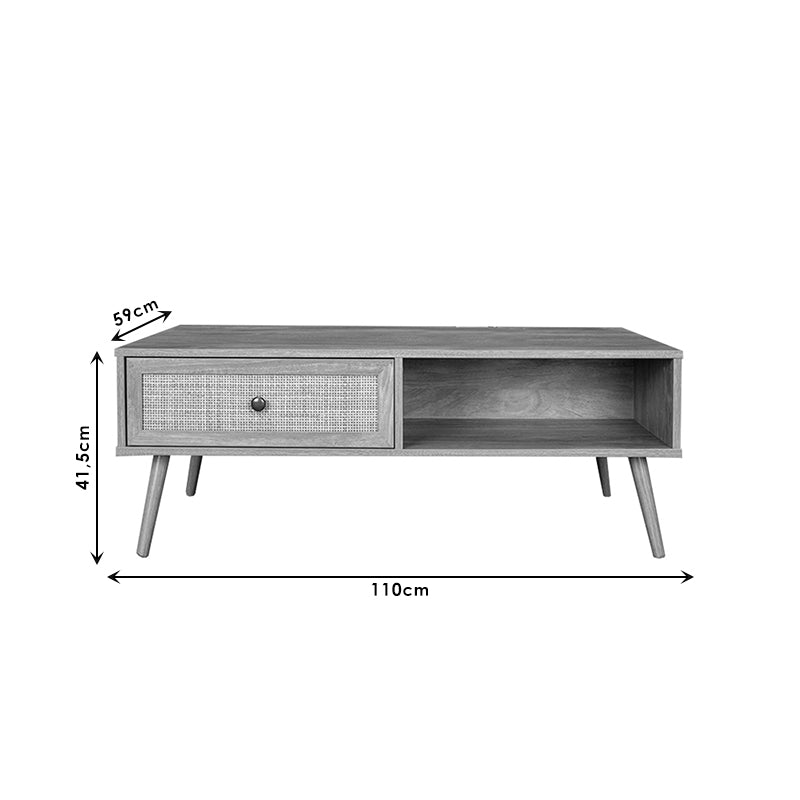 Τραπέζι σαλονιού Oslo pakoworld sonoma 110x59x41,5εκ pakoworld