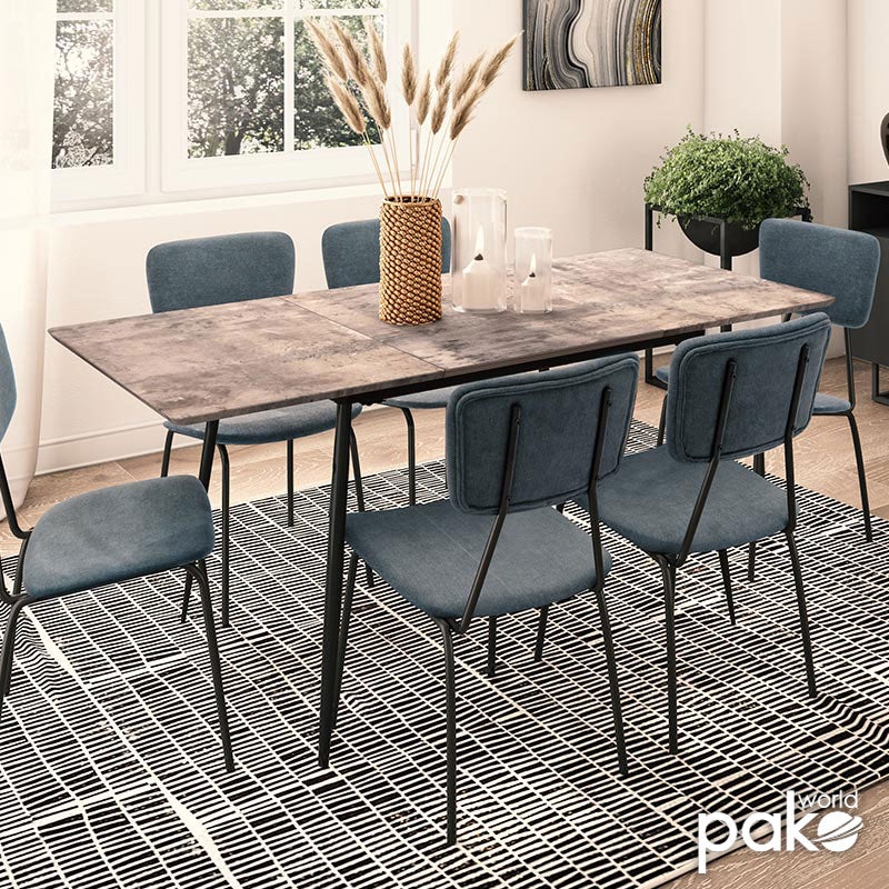 Τραπέζι Shazam pakoworld MDF επεκτεινόμενο χρώμα γκρι cement 120-160x80x76εκ pakoworld