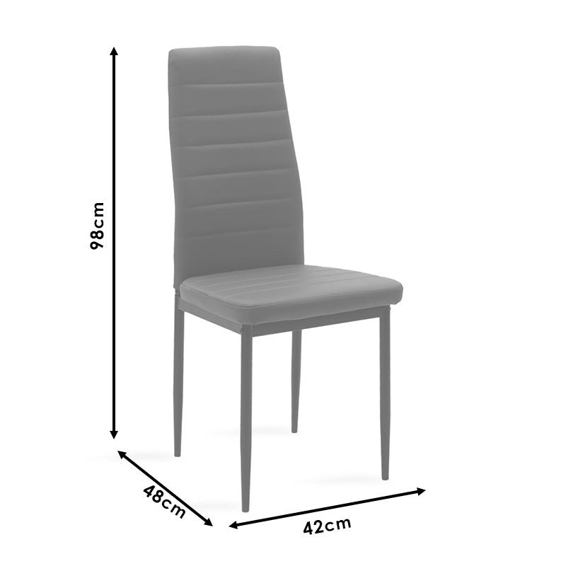 Τραπεζαρία Astrid-Parker pakoworld σετ 5τμχ γυάλινη με μαύρο pu 140x80x75εκ pakoworld