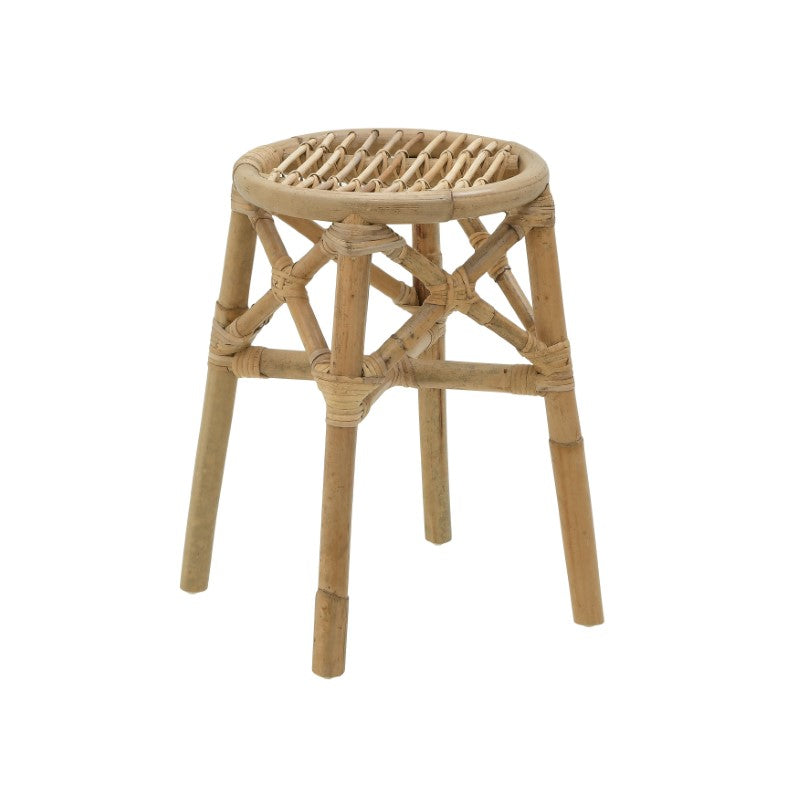 Σκαμπό Gerso Inart φυσικό rattan Φ31x45εκ INART