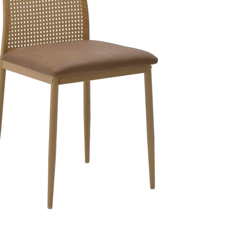 Καρέκλα Lasmipe Inart καφέ pu-rattan 40x49x96εκ INART