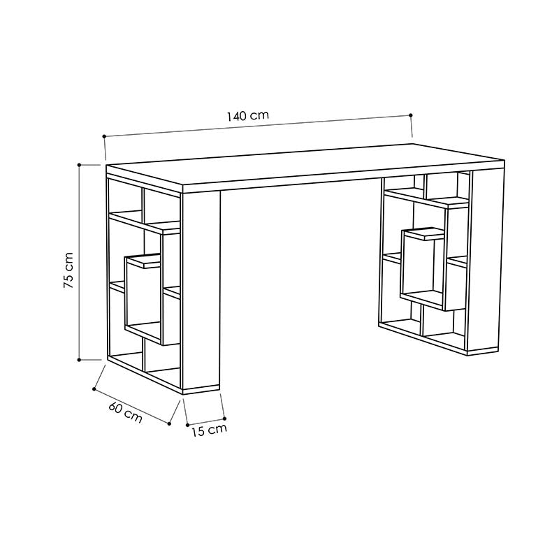 Γραφείο Labirent pakoworld λευκό 140x60x75εκ pakoworld