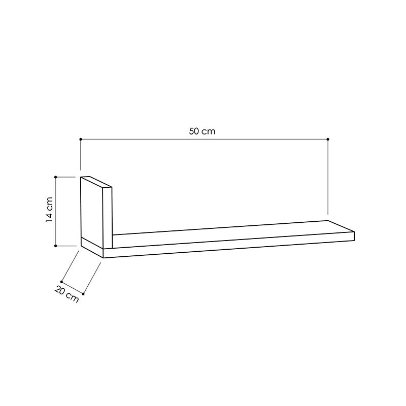 Ραφιέρα τοίχου L-Model pakoworld χρώμα λευκό 50x20x14εκ pakoworld