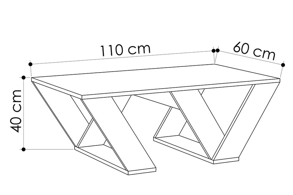 Τραπέζι σαλονιού PIPRA pakoworld σε χρώμα λευκό 110x60x40 pakoworld