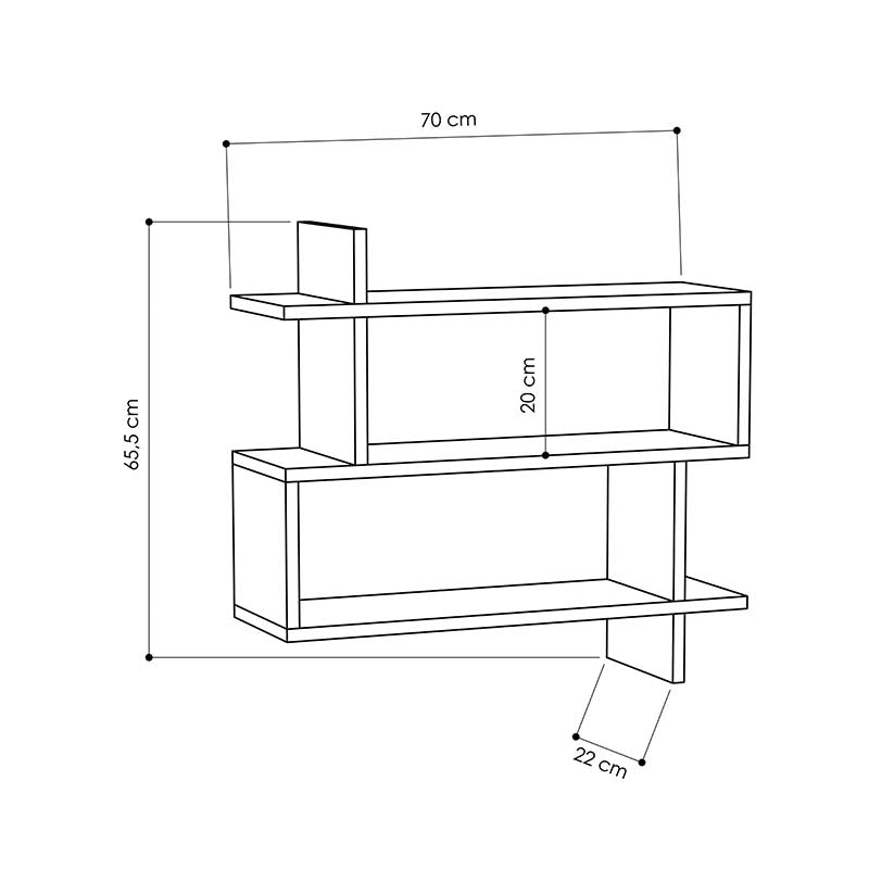 Ραφιέρα Paralel pakoworld χρώμα λευκό 70x22x65,5εκ pakoworld