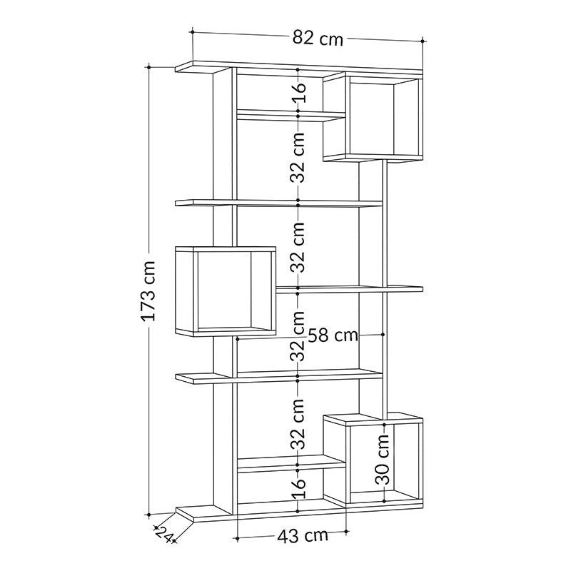 Βιβλιοθήκη Soto pakoworld χρώμα ανοικτό μόκα 92x28x173εκ pakoworld