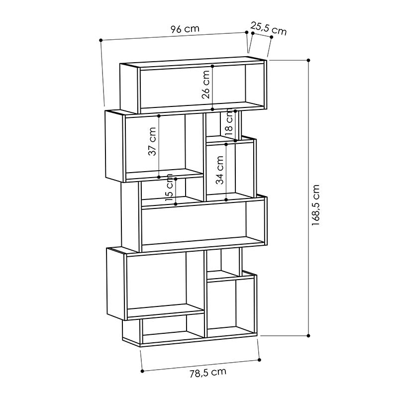 Βιβλιοθήκη Karmato pakoworld χρώμα πετρόλ 96x25.5x168.5εκ pakoworld