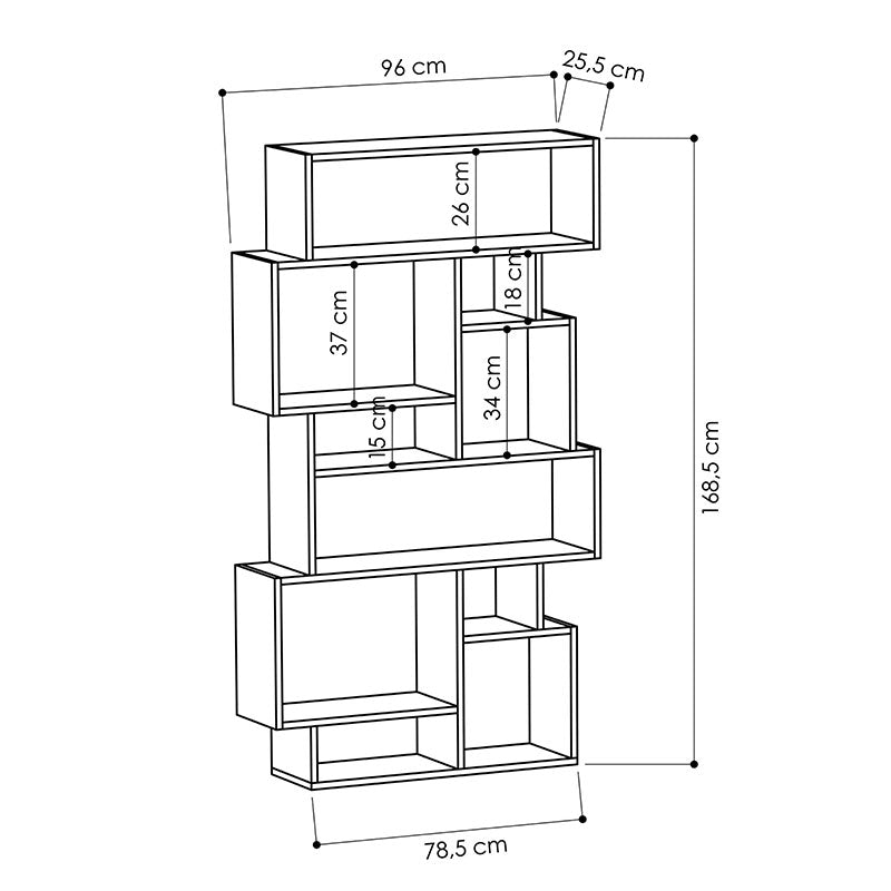 Βιβλιοθήκη Karmato pakoworld χρώμα φυσικό 96x25,5x168,5εκ pakoworld