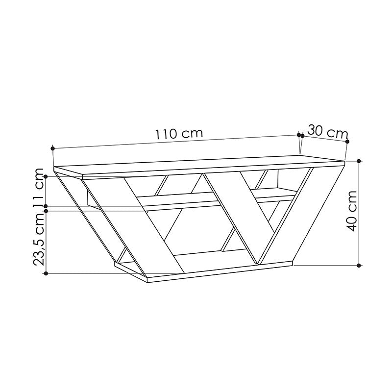 Έπιπλο τηλεόρασης Pipralla pakoworld λευκό 110x30x40εκ pakoworld