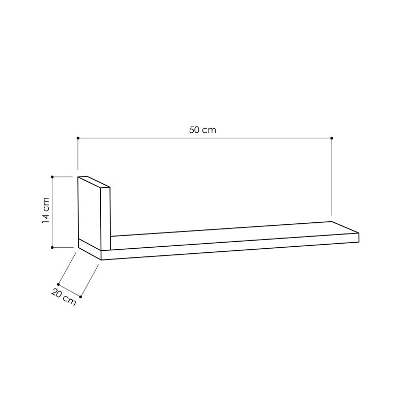 Ραφιέρα τοίχου L-Model pakoworld χρώμα μόκα 50x20x14εκ pakoworld