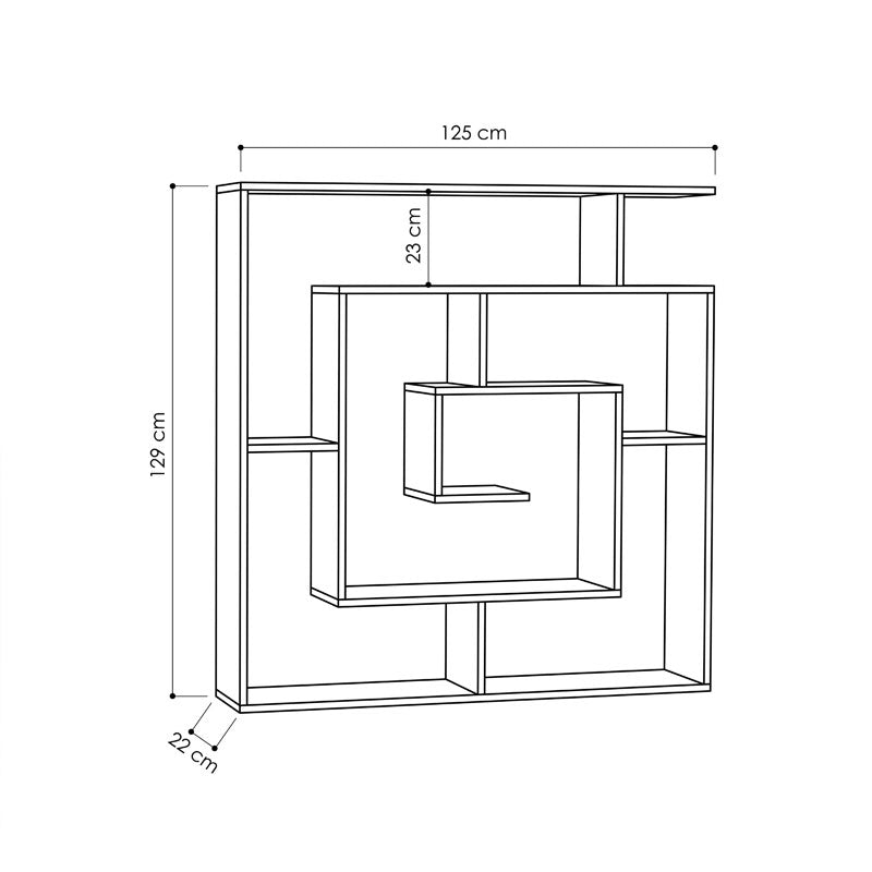 Βιβλιοθήκη Labirent pakoworld χρώμα μόκα 125x22x129εκ pakoworld