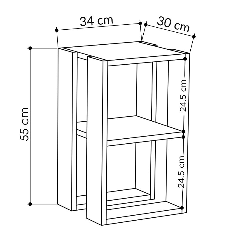 Κομοδίνο Passion pakoworld oak 34x30x55εκ pakoworld