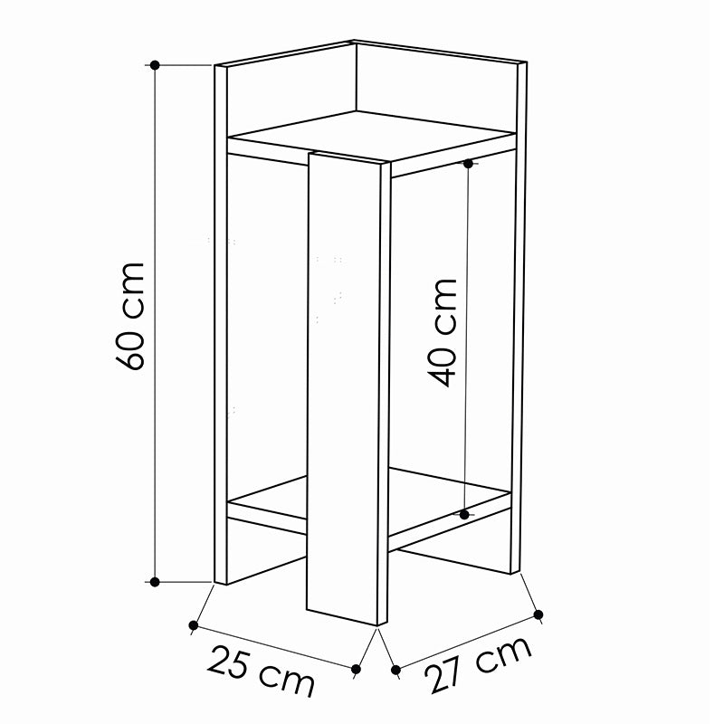 Κομοδίνο Immerse pakoworld σετ 2 τμχ. antique λευκό-γκρι 27x25x60εκ pakoworld