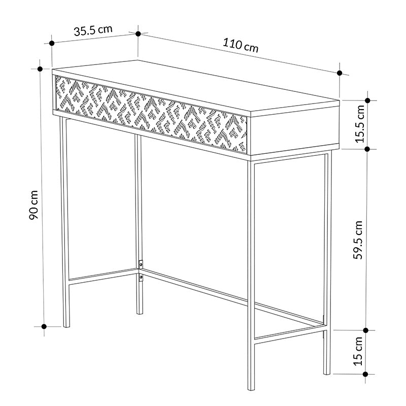 Κονσόλα Elettra pakoworld μόκα-μαύρο 110x35.5x90εκ pakoworld